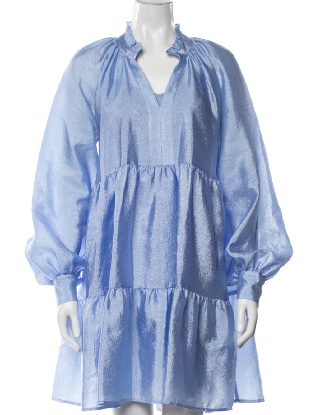 STINE GOYA Powder Blue Mini Tiered Dress